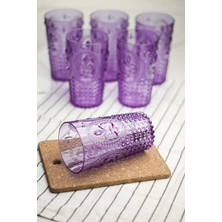 Universal Akrilik Mor 6'lı Uzun Bardak & Su Meşrubat Bardağı 750 ml ( Büyük Boy & Cam Değildir )