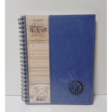 Gıpta Jeans Spiralli 4+1 Defter 150 Yaprak 5 Seperatörlü Sert Kapak Mavi
