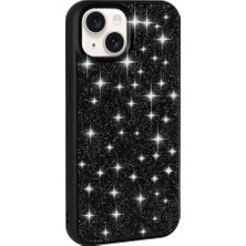 Gns Store iPhone 15 Plus Kılıf Simli Pırlanta Taşlı Kamera Yükseltili Silikon Gnst