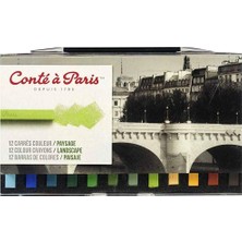 Conte a Paris : Carre : Çubuk Boya Seti : Manzara (12 Renk - Plastik Kutu)
