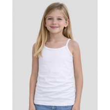 Organickid Basic Beyaz Kız Çocuk Askılı Atlet Seti 3'lü