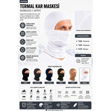 Oil Company Beyaz Balaklava Termal Kar Maskesi Unisex