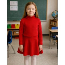 Organickid Basic Kız Çocuk Kırmızı Etek