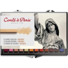 Conte a Paris : Carre : Çubuk Boya Seti : Portrait (12 Renk - Plastik Kutu)