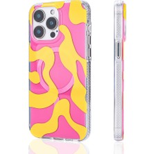 Büşra Ayhan iPhone 14 Pro Max Kılıf Rengarenk Desenli Magsafe Kamera Yükseltili Silikon Bsay