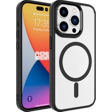 Büşra Ayhan iPhone 15 Pro Max Kılıf Magsafe Şeffaf Arka Yüz Kamera Yükseltili Silikon Bsay