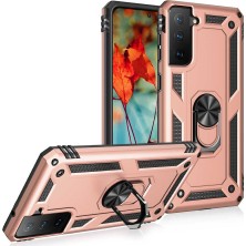 Nexaura Galaxy S21 Fe Kılıf Kamera Koruyucu Manyetik Standlı Tank Koruma Nxar