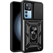Nexaura Xiaomi Mi 12T Kılıf Sürgülü Kamera Koruyucu Manyetik Standlı Tank Koruma Nxar