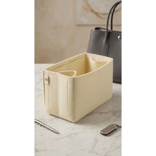 Marjinal W Club Tek Suluklu Çanta İçi Organizer Krem 28x15x12