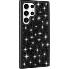 StilStoreTr Galaxy S23 Ultra Kılıf Simli Pırlanta Taşlı Kamera Yükseltili Silikon Stsr