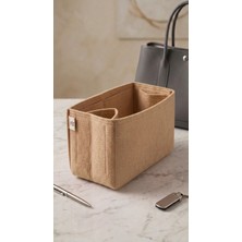 Marjinal W Club Tek Suluklu Çanta İçi Organizer Bej 28x15x12