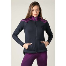 Maraton SlimFit Kadın Kapüşonlu  Lacivert Tracktop