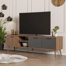 Mezza 1581 Exxen 180 Cm (AHŞAP AYAKLI) Tv Ünitesi Ürgüp - Antrasit