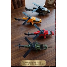 Oyuncak Sahili Metal Helikopter Seti 4 Adet Birden Model Koleksiyon Savaş Atak Model Koleksiyon Set 9cm Kutuda Oyuncaklar