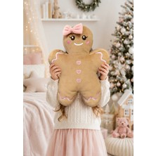 Eco Sepet Kurabiye Kız Peluş Yastık 32 Cm, Uyku Arkadaşı Peluş, Yılbaşı Kurabiye Adam Hediyelik Peluş