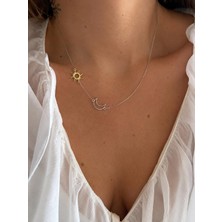 Sirius Jewelry 925 Gümüş | Güneş Ay Kolye