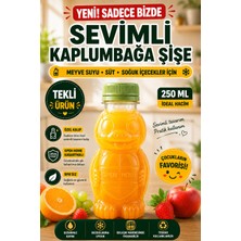 Open Home Concept 1 Adet Şeffaf Kaplumbağa Şişe Yeşil Kapaklı Pet Içecek Şişesi Çocuk Beslenme Matarası 250 ml