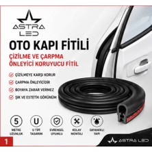 ASTRA LED Araç Kapı Koruma Fitili U Tipi Geçmeli 5 Metre
