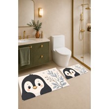 Dijital Baskılı Yıkanabilir Banyo Paspası Takımı