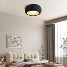 Ferisa Home Beton Görünümlü Dokulu Plafonyer Avize E27 Duylu Tavana Sıfır Modern Tavan Lambası