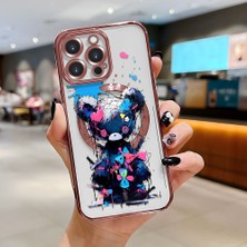 HONTINGA iPhone 14 Pro Max ile Uyumlu Şeffaf Magsafe Wireless Kılıfı Düşüme Önleyici Basitlik Anti Düşme Kamera Korumali Yaratıcı Desen Yumuşak Silikon Telefon Kılıfı Kadın ve Erkek Için Uygundur K7-2072