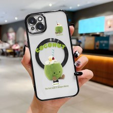 HONTINGA iPhone 15 Plus ile Uyumlu Şeffaf Magsafe Wireless Kılıfı Düşüme Önleyici Basitlik Anti Düşme Kamera Korumali Ceviz Desen Yumuşak Silikon Telefon Kılıfı Kadın ve Erkek Için Uygundur K7-2069