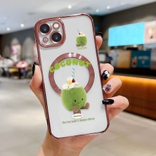 HONTINGA iPhone 13 ile Uyumlu Şeffaf Magsafe Wireless Kılıfı Düşüme Önleyici Basitlik Anti Düşme Kamera Korumali Ceviz Desen Yumuşak Silikon Telefon Kılıfı Kadın ve Erkek Için Uygundur K7-2069