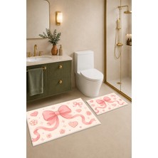 Dijital Baskılı Yıkanabilir Banyo Paspası Takımı