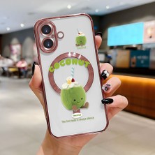 HONTINGA iPhone 16 ile Uyumlu Şeffaf Magsafe Wireless Kılıfı Düşüme Önleyici Basitlik Anti Düşme Kamera Korumali Ceviz Desen Yumuşak Silikon Telefon Kılıfı Kadın ve Erkek Için Uygundur K7-2069