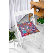 Rem Home Remhome Etnik Desenli Dijital Baskılı Modern Pofidik Sandalye Minderi