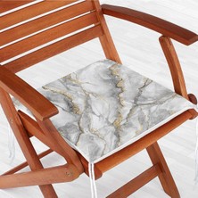 Rem Home Remhome Modern Mermer Desenli Dijital Baskılı Fermuarlı Sandalye Minderi