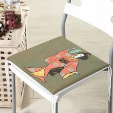 Rem Home Remhome Dijital Baskılı Özel Tasarım Dekoratif Modern Fermuarlı Sandalye Minderi