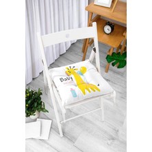 Rem Home Remhome Mavi Zeminde Sevimli Ayıcık Tasarımlı Bebek Odası Pofidik Sandalye Minderi