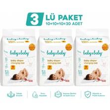 Baby&Baby Baby & Baby Kaydırmaz Bantlı Bebek Bakım Örtüsü 10 Adet x 3'lü Paket