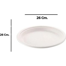 OEM Roll-Up Nature Ekolojik Karton Kağıt Tek Kullanımlık Tabak - 26 Cm. - 50 Adetlik 1 Paket
