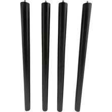 OEM Hamadex 60 cm Siyah Konik Ahşap Ayak, Bağlantı Aparatları Dahil, 4 Adet (41 Cm)