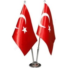 OEM Çiftli (2li) Masa Bayrak Direği