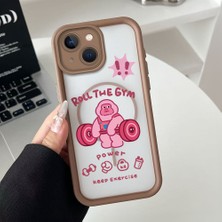 HONTINGA iPhone 15 Plus Uyumlu Şeffaf Magsafe Wireless Köşe Düşüme Önleyici Basitlik Anti Düşme Kamera Korumali Sevimli Yaratıcı Deseni Silikon Telefon Kılıfı K7-0062