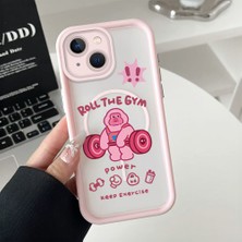 HONTINGA iPhone 15 Plus Uyumlu Şeffaf Magsafe Wireless Köşe Düşüme Önleyici Basitlik Anti Düşme Kamera Korumali Sevimli Yaratıcı Deseni Silikon Telefon Kılıfı K7-0062