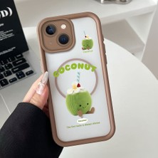HONTINGA iPhone 13 Uyumlu Şeffaf Magsafe Wireless Köşe Düşüme Önleyici Basitlik Anti Düşme Kamera Korumali Sevimli Cevizi Deseni Silikon Telefon Kılıfı K7-0065