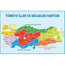 OEM Türkiye Iller ve Bölgeler Haritası, Vinil Branda, 70X100 cm