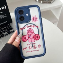 HONTINGA iPhone 16 Uyumlu Şeffaf Magsafe Wireless Köşe Düşüme Önleyici Basitlik Anti Düşme Kamera Korumali Sevimli Yaratıcı Deseni Silikon Telefon Kılıfı K7-0062