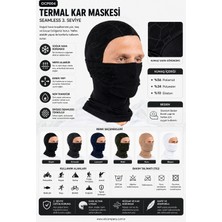 Oil Company Siyah Balaklava Termal Kar Maskesi Unisex