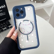 HONTINGA iPhone 14 Pro Max Uyumlu Şeffaf Magsafe Wireless Köşe Düşüme Önleyici Basitlik Anti Düşme Kamera Korumali Sevimli Yıldız Deseni Silikon Telefon Kılıfı K7-0063