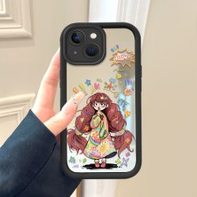 HONTINGA iPhone 15 Plus ile Uyumlu Aynalı Kılıfı Düşüme Önleyici Basitlik Anti Düşme Kamera Korumali Kız Desen Yumuşak Silikon Telefon Kılıfı Kadın ve Erkek Için Uygundur K2-9058