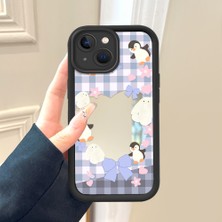 HONTINGA iPhone 14 Plus ile Uyumlu Aynalı Kılıfı Düşüme Önleyici Basitlik Anti Düşme Kamera Korumali Kalp Desen Yumuşak Silikon Telefon Kılıfı Kadın ve Erkek Için Uygundur K2-9060