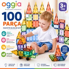 Oggia Starshine 100 Parça Manyetik Oyuncak / Bloklar Seti (Yaratıcı Manyetik Oyuncak Seti) (KBZS-100)