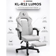 Rampage Lumos Terletmez Kumaş Ayak Destekli Gri Oyuncu Koltuğu - KL-R12