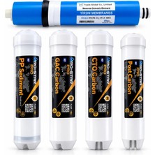 Ro-Star Pro 5'li Su Arıtma Filtre Seti – Pp Sediment, Gac, Cto Karbon, Membran ve Post Karbon