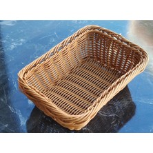 Ekmeklik Örgü Desenli Kahverengi Dikdörtgen Plastik 23X16X7 cm